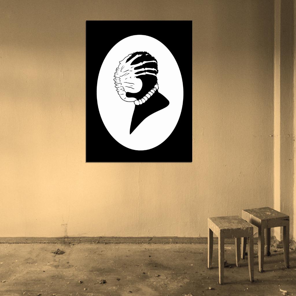 Alien Movie Facehugger Aliens BW Cool Art Artwork Wall Art Print Poster