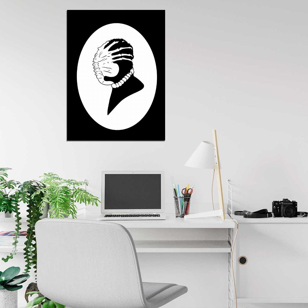 Alien Movie Facehugger Aliens BW Cool Art Artwork Wall Art Print Poster
