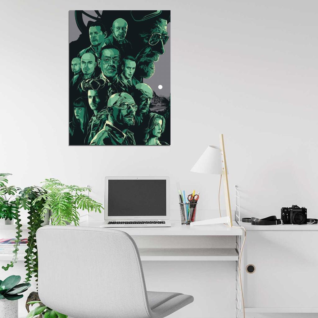 Braking Bad Cast Characters TV Series Cool Art Artwork Wall Art Print Poster