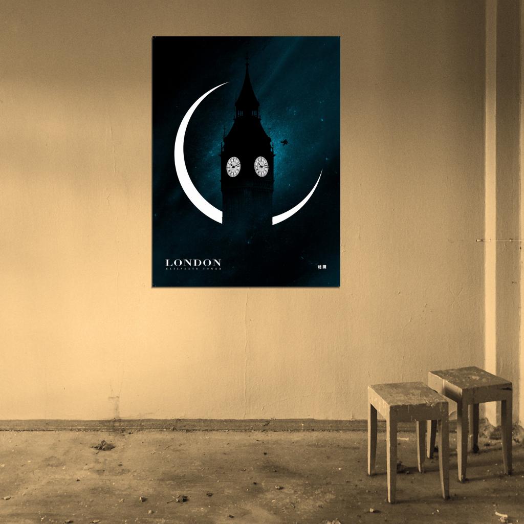 Harry Potter Big Ben London Night Cool Art Artwork Wall Art Print Poster