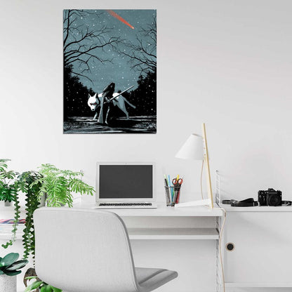 Jon Snow A Song of Ice and Fire Game of Thrones Wolf Winter Cool Art Artwork Wall Art Print Poster