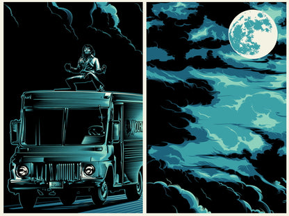 Teen Wolf Night Werewolf Moon Wolfmobile Cool Art Artwork Wall Art Print Poster