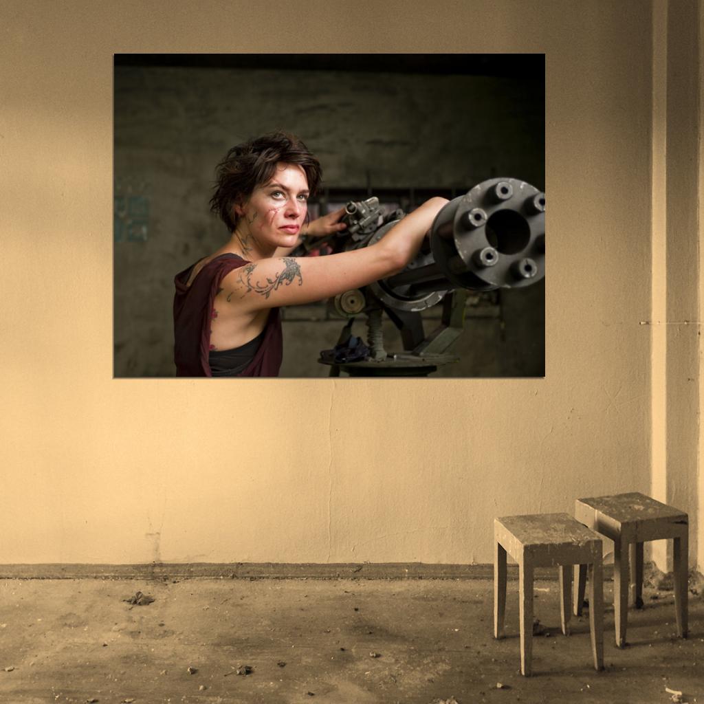 Dredd 2012 Movie Ma-Ma Minigun Machine Gun Lena Headey Wall Art Print Poster