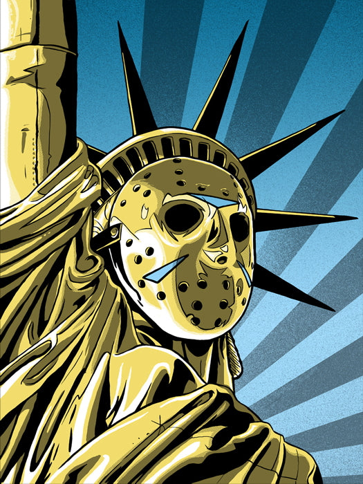 Democracy Goaltender Hockey Goalie Mask Jason Voorhees Cool Pop Art Wall Art Print Poster