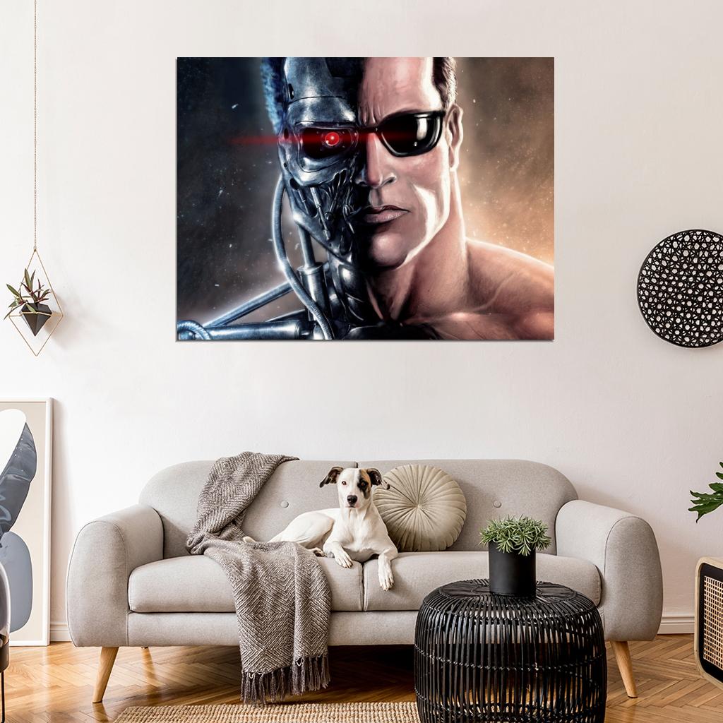 Terminator Movie Classic Red Eye Arnold Schwarzenegger Painting Art Wall Art Print Poster