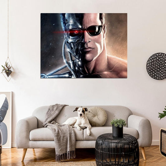 Terminator Movie Classic Red Eye Arnold Schwarzenegger Painting Art Wall Art Print Poster