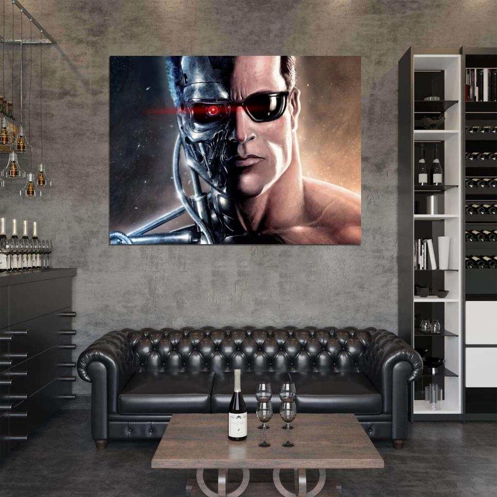 Terminator Movie Classic Red Eye Arnold Schwarzenegger Painting Art Wall Art Print Poster