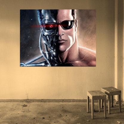 Terminator Movie Classic Red Eye Arnold Schwarzenegger Painting Art Wall Art Print Poster