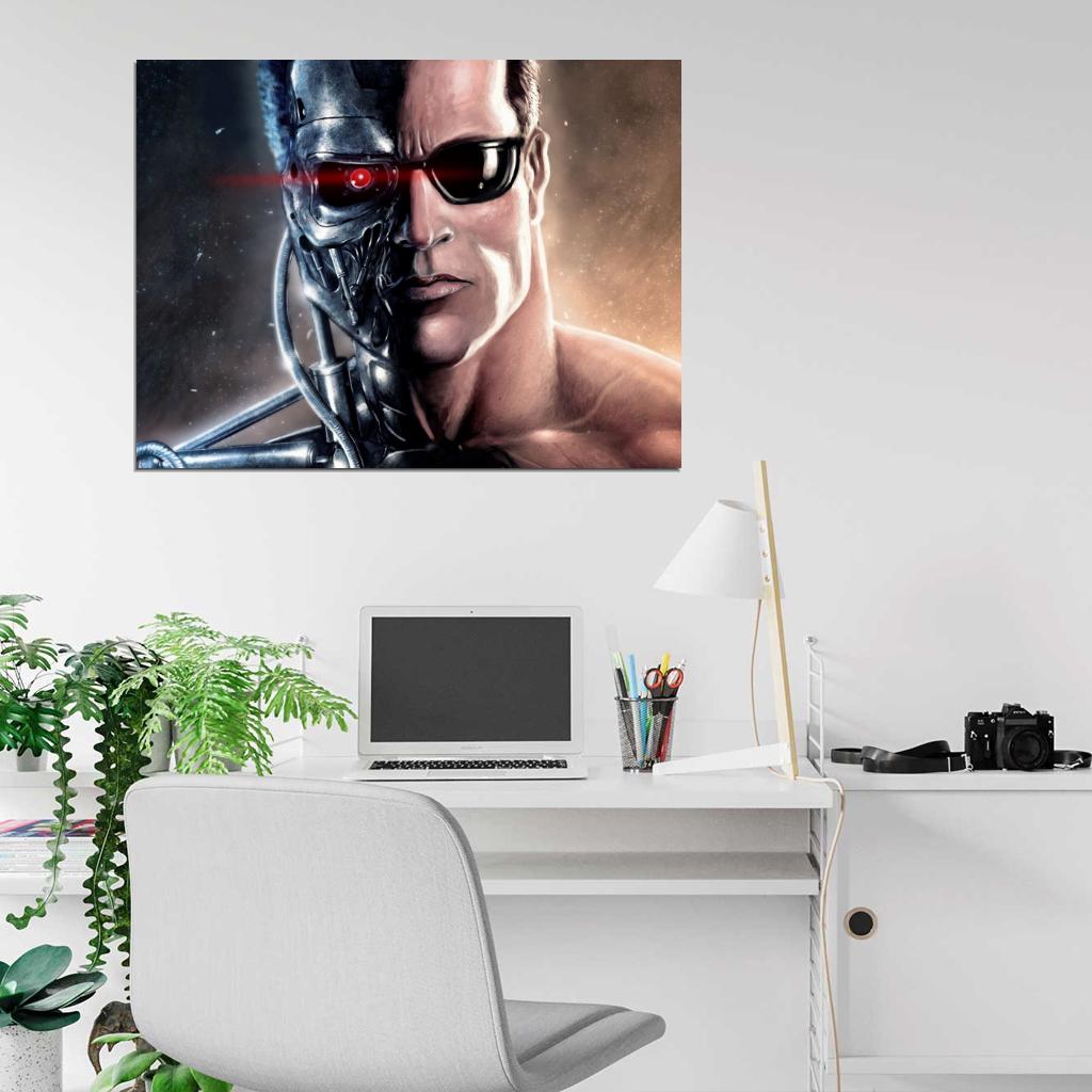 Terminator Movie Classic Red Eye Arnold Schwarzenegger Painting Art Wall Art Print Poster