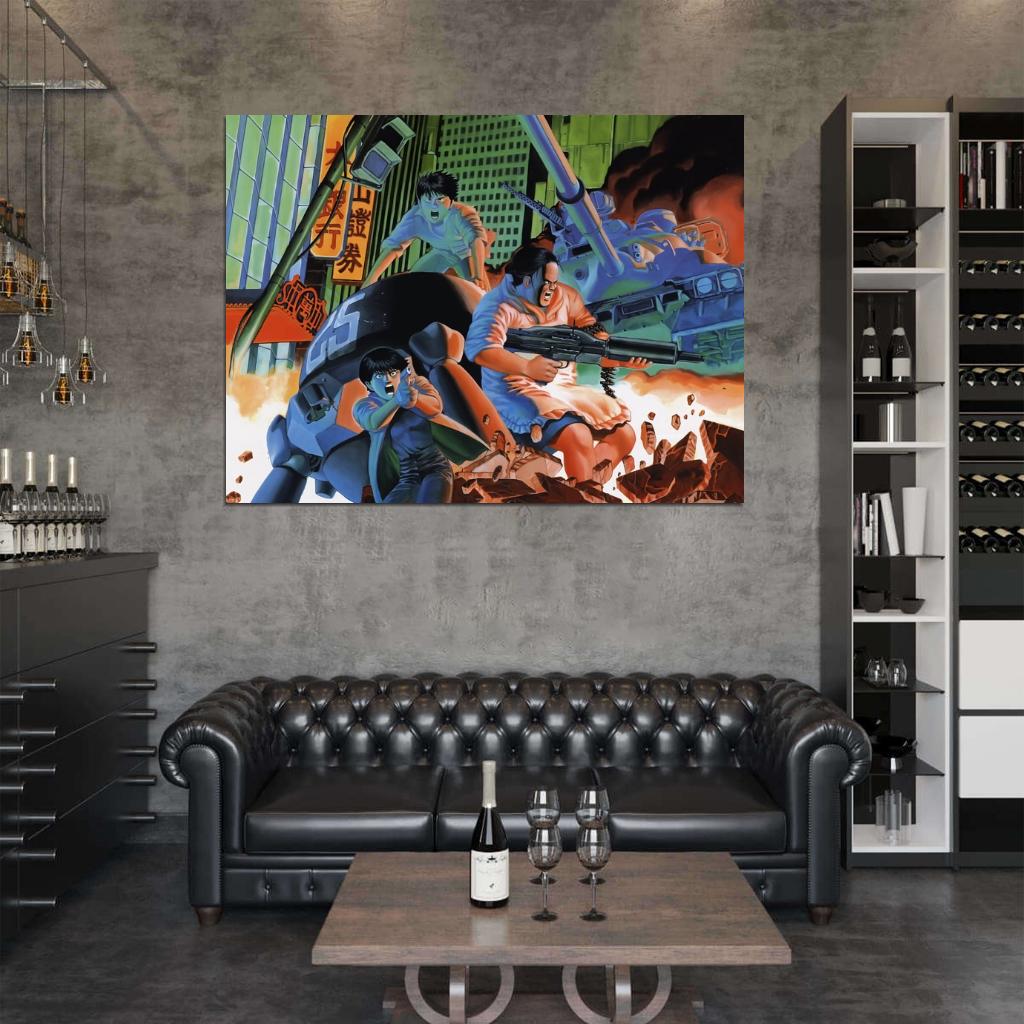 Akira Battle Fight Movie Anime Manga Art Wall Art Print Poster