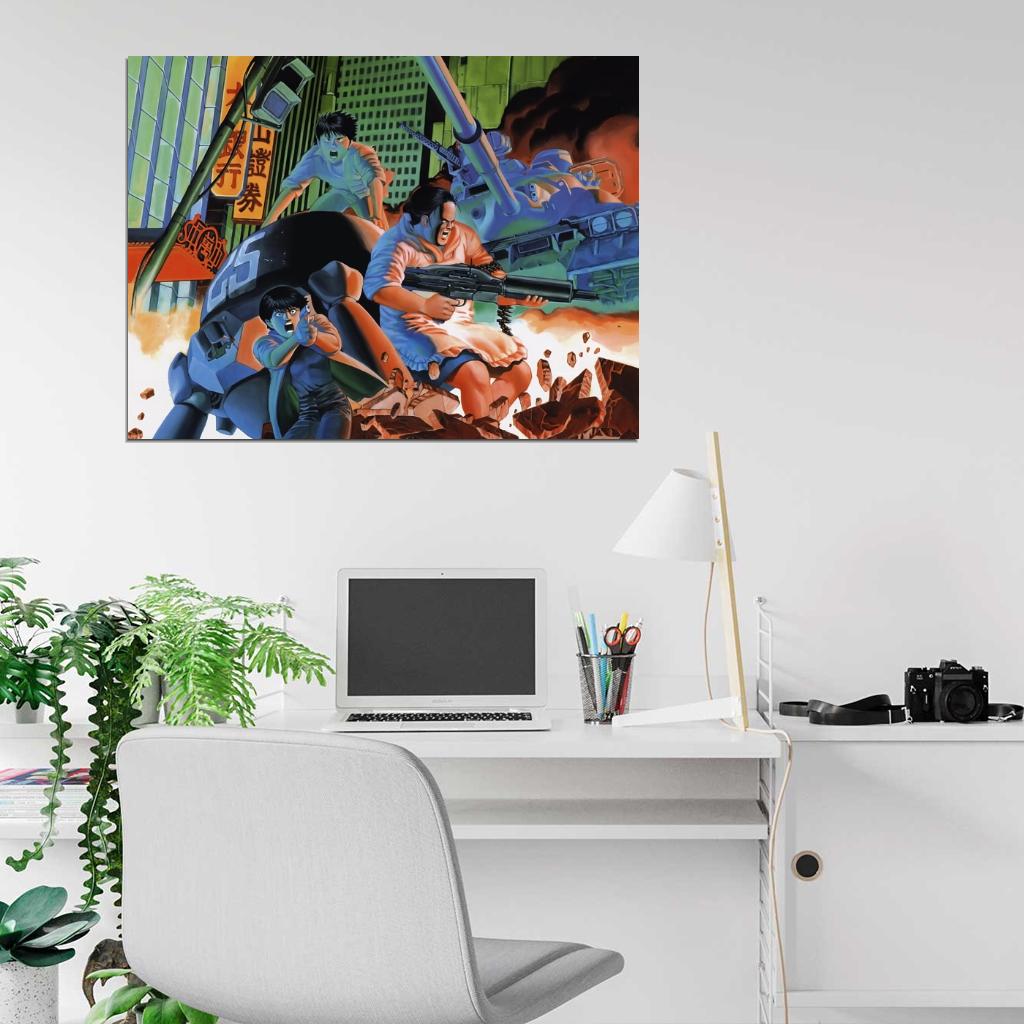Akira Battle Fight Movie Anime Manga Art Wall Art Print Poster