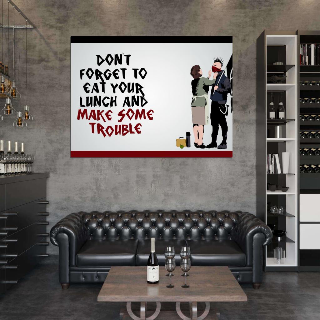 Banksy Make Some Trouble Anarchy Rioter Mother Graffiti Street Art Wall Art Print Poster