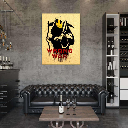 Banksy Wrong War Death Smilie Graffiti Street Art Wall Art Print Poster