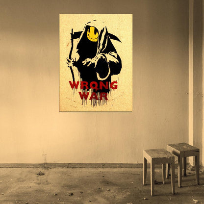 Banksy Wrong War Death Smilie Graffiti Street Art Wall Art Print Poster