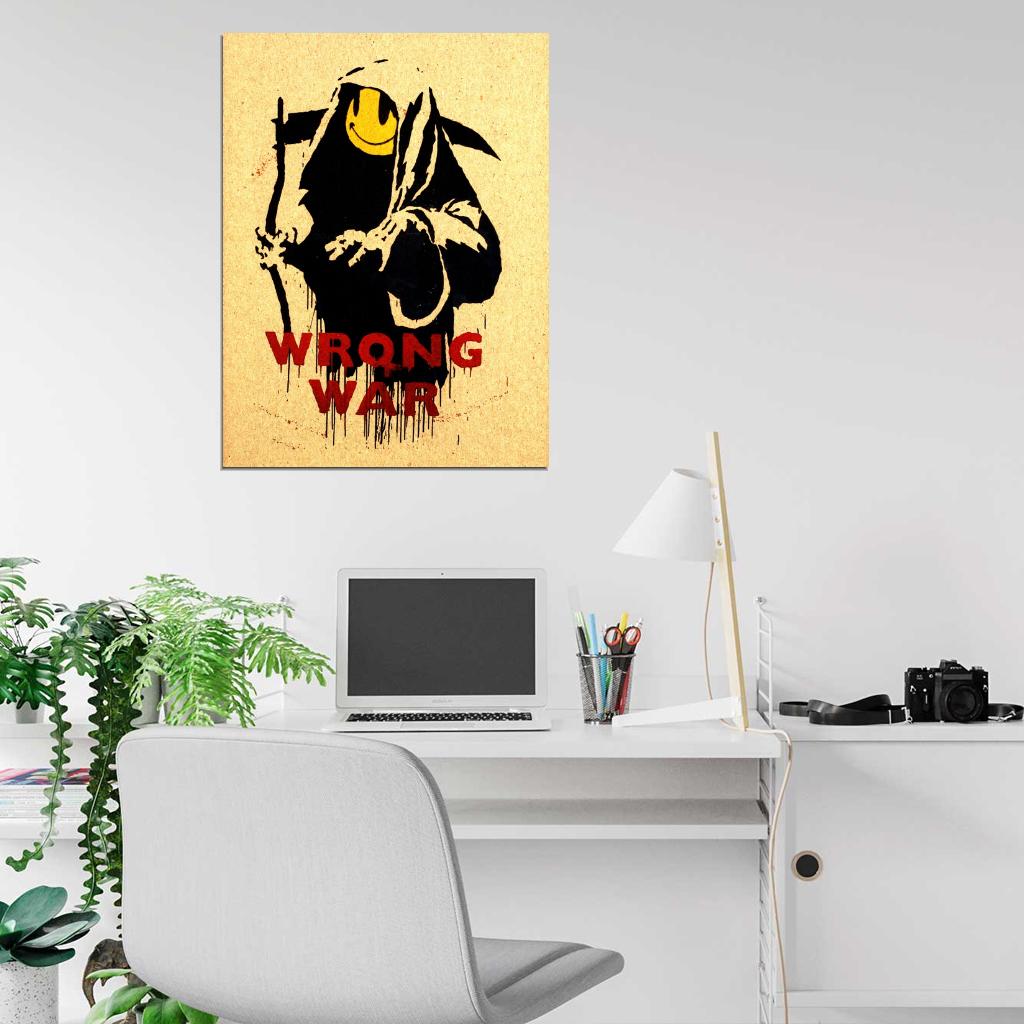 Banksy Wrong War Death Smilie Graffiti Street Art Wall Art Print Poster