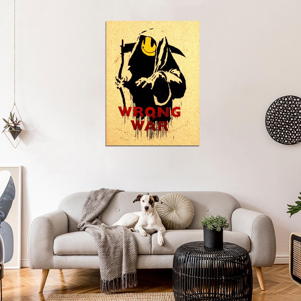 Banksy Wrong War Death Smilie Graffiti Street Art Wall Art Print Poster