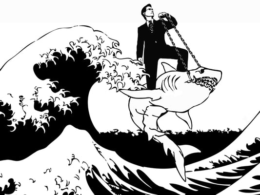 Banksy Great Wave off Kanagawa Shark Cool Graffiti Street Art Wall Art Print Poster