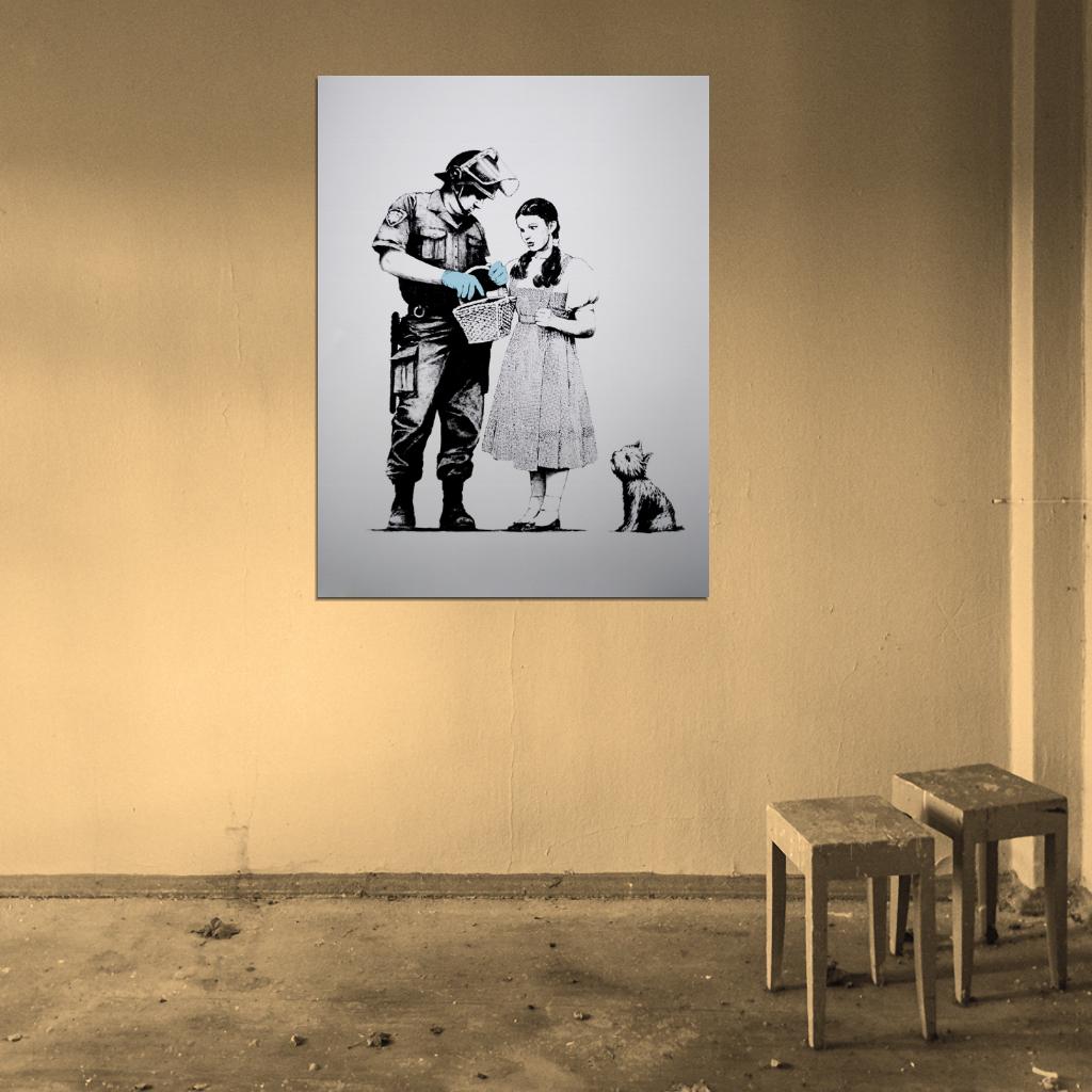 Banksy Stop and Search Cool Graffiti Street Art Wall Art Print Poster