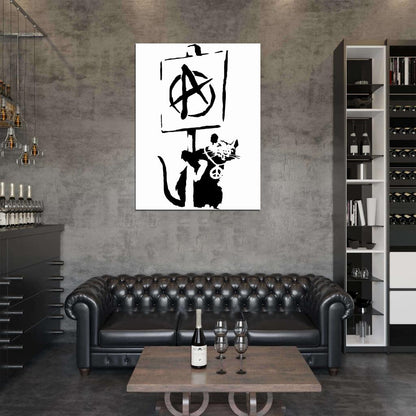 Banksy Rat Anarchy Pacifism Cool Graffiti Street Art Wall Art Print Poster