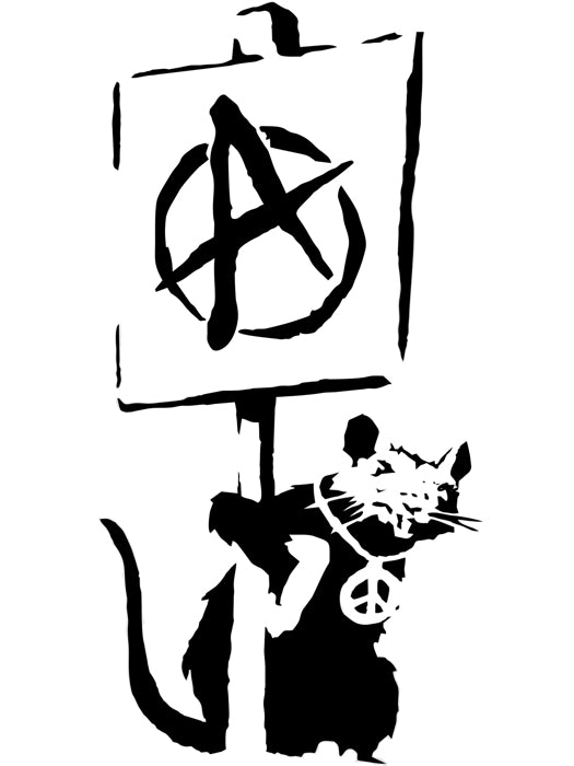 Banksy Rat Anarchy Pacifism Cool Graffiti Street Art Wall Art Print Poster