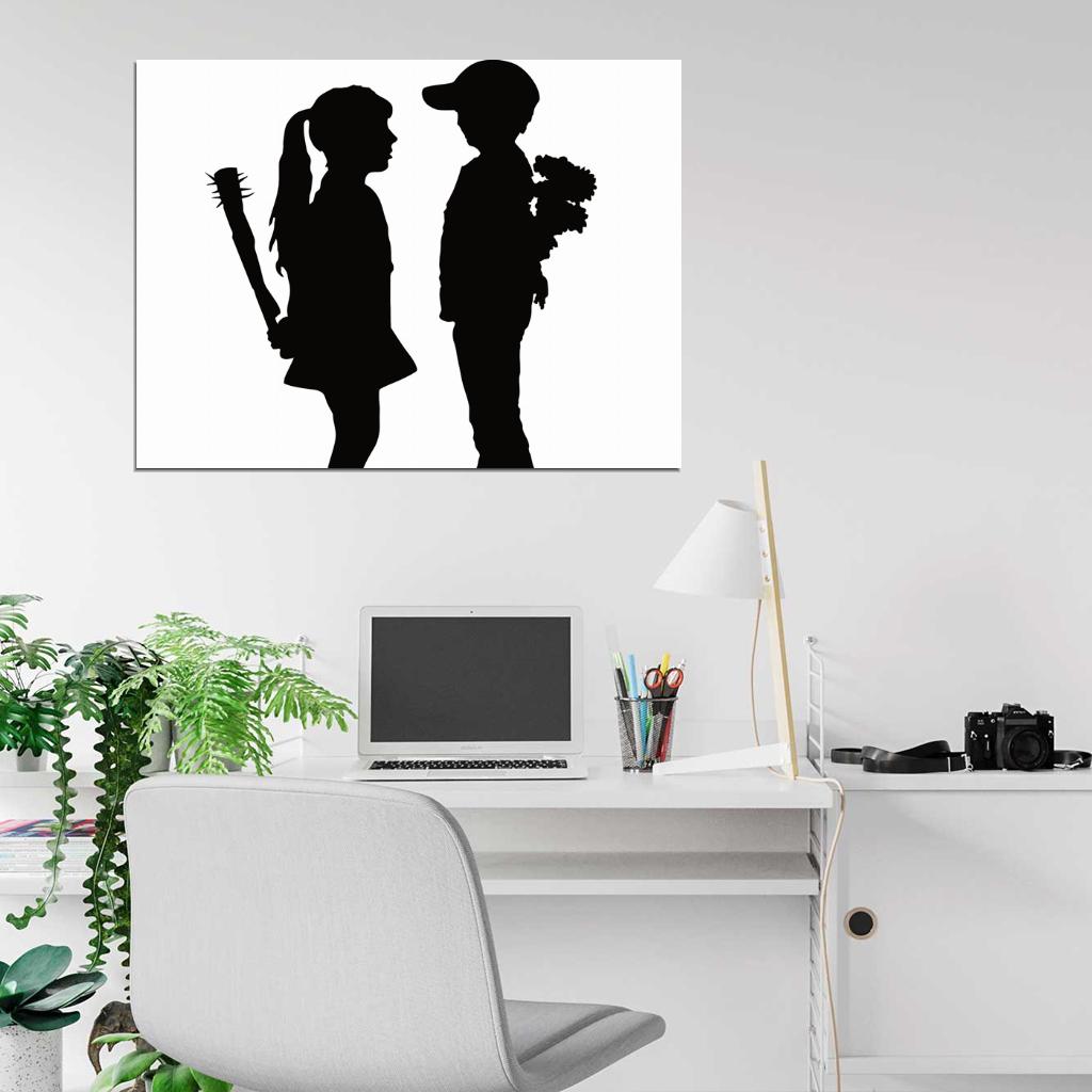 Banksy Boy and Girl Cool Graffiti Street Art Wall Art Print Poster