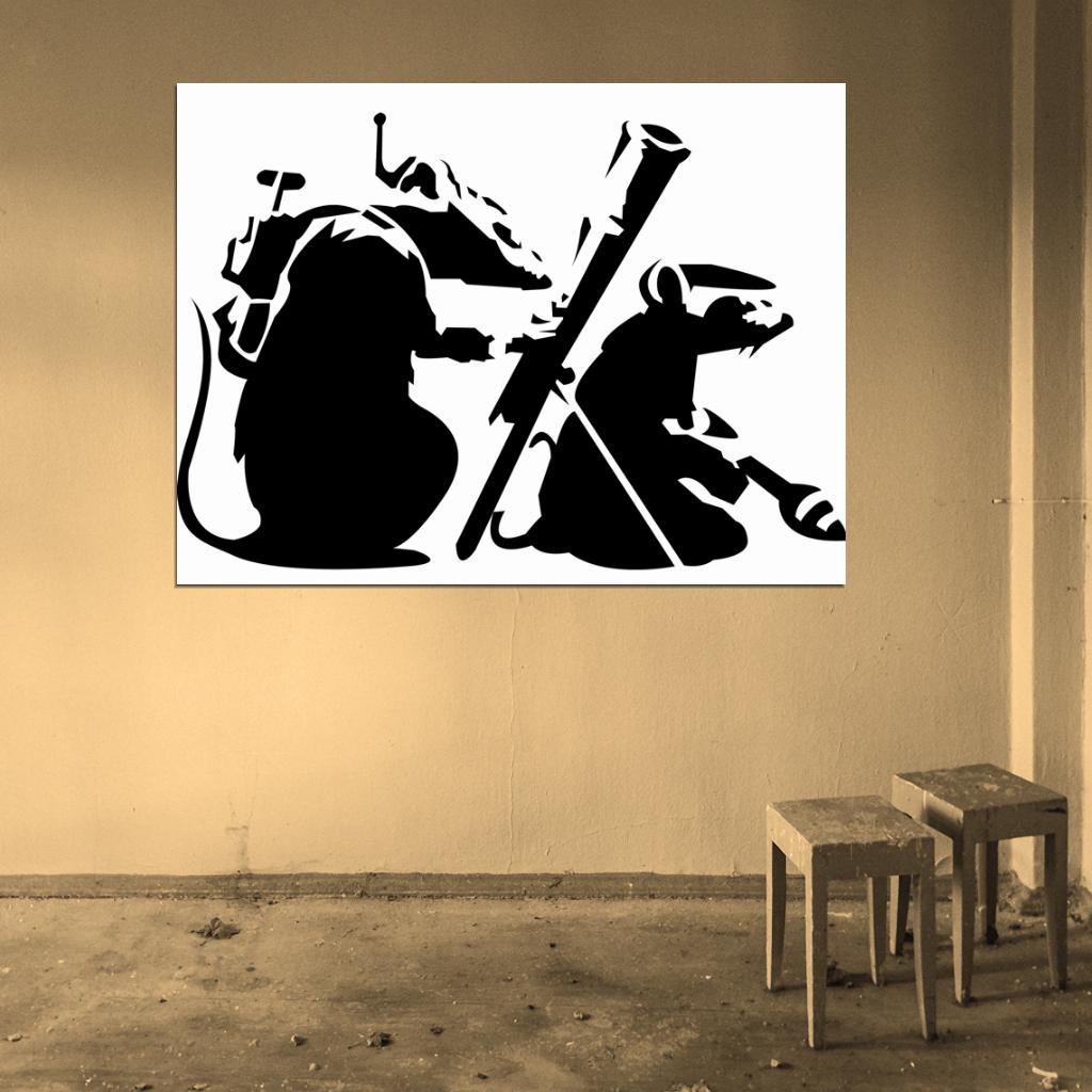 Banksy Saboteur Rats Weapons Cool Graffiti Street Art Wall Art Print Poster
