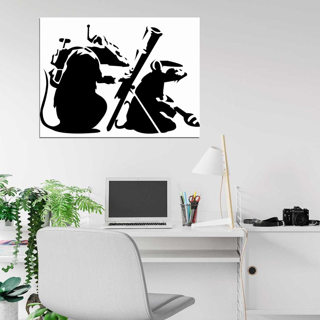 Banksy Saboteur Rats Weapons Cool Graffiti Street Art Wall Art Print Poster