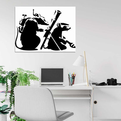 Banksy Saboteur Rats Weapons Cool Graffiti Street Art Wall Art Print Poster