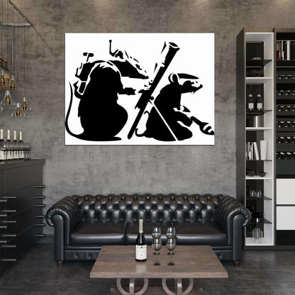 Banksy Saboteur Rats Weapons Cool Graffiti Street Art Wall Art Print Poster