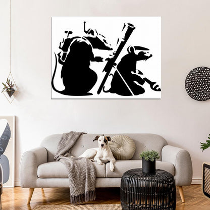 Banksy Saboteur Rats Weapons Cool Graffiti Street Art Wall Art Print Poster