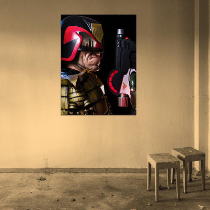 Judge Dredd Classic Comic Pistol Helmet Movie Art Wall Art Print Poster