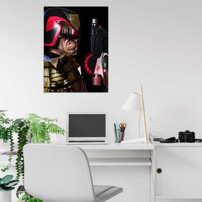 Judge Dredd Classic Comic Pistol Helmet Movie Art Wall Art Print Poster