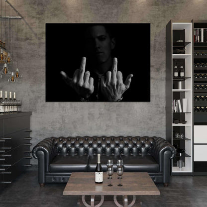 Eminem Finger Marshall Bruce Mathers III Rap Music Art Hip-Hop 2014 Wall Art Print Poster