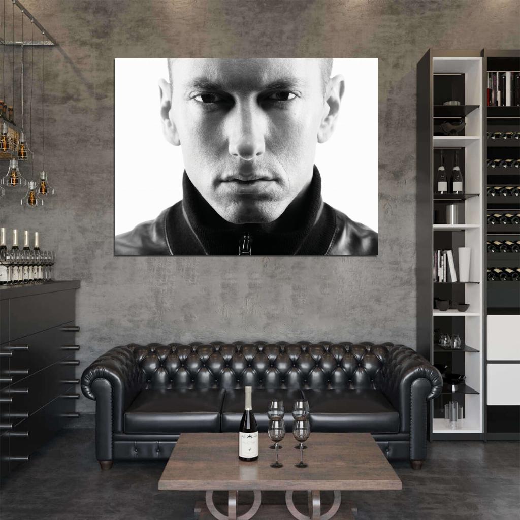Eminem Portrait Face Marshall Bruce Mathers III Rap Music Art Hip-Hop 2014 Wall Art Print Poster