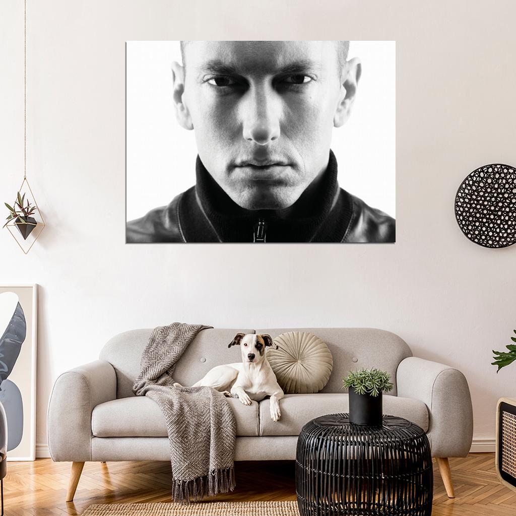 Eminem Portrait Face Marshall Bruce Mathers III Rap Music Art Hip-Hop 2014 Wall Art Print Poster