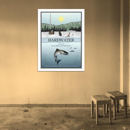 Ice Fishing Winter Snow Nature Art Wall Art Print Poster