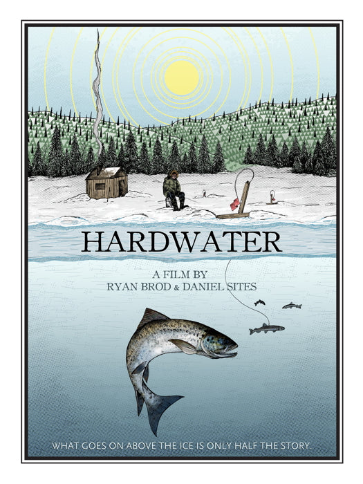 Ice Fishing Winter Snow Nature Art Wall Art Print Poster