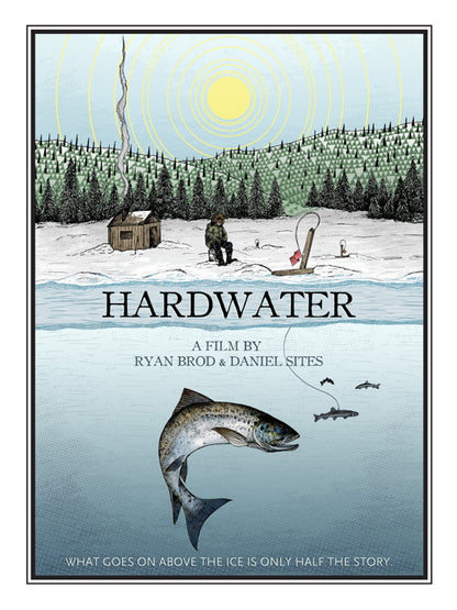 Ice Fishing Winter Snow Nature Art Wall Art Print Poster