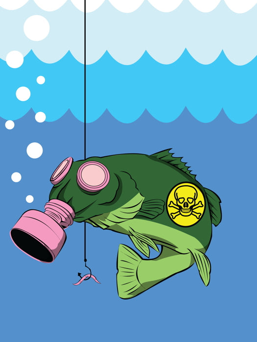 Biohazard Fish Toxic Fishing Gas Mask Cool Art Wall Art Print Poster