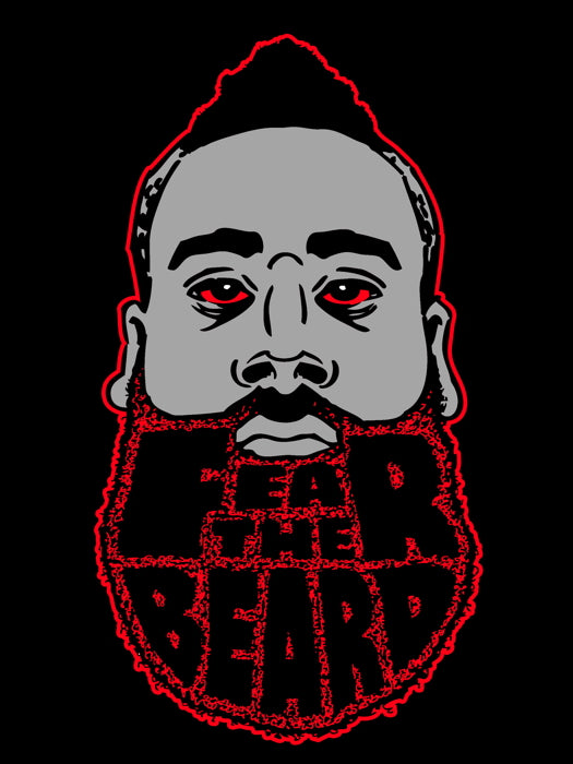 James Harden Fear The Beard Basketball Cool Art Wall Art Print Poster