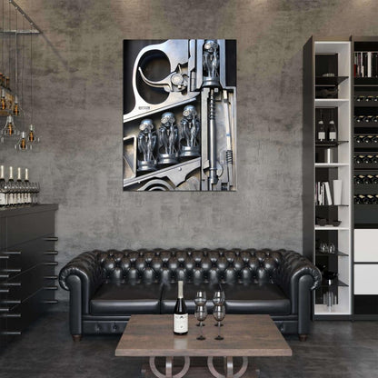 HR H.R. Giger Pistol Gun Bullets Aliens Art Wall Art Print Poster
