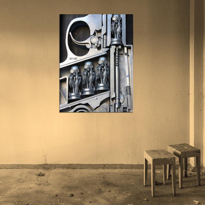 HR H.R. Giger Pistol Gun Bullets Aliens Art Wall Art Print Poster