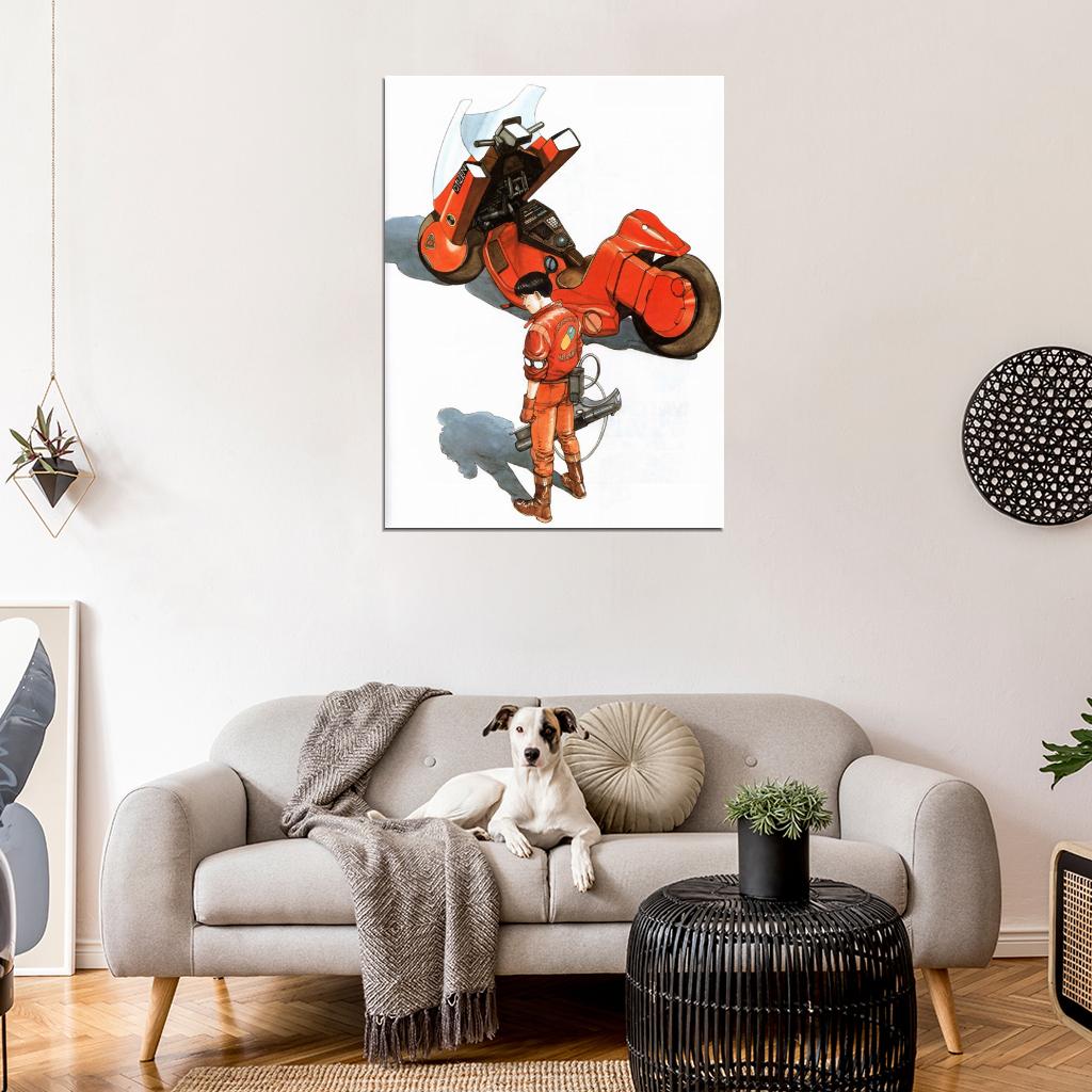 Kaneda Motorcycle Bike Akira Anime Manga Art Wall Art Print Poster