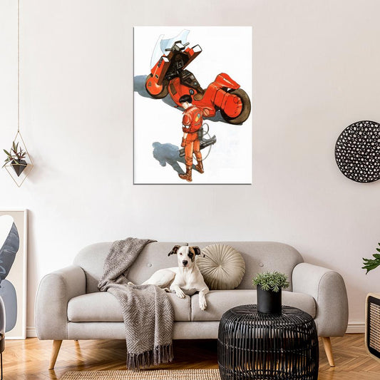Kaneda Motorcycle Bike Akira Anime Manga Art Wall Art Print Poster