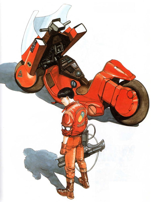 Kaneda Motorcycle Bike Akira Anime Manga Art Wall Art Print Poster