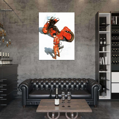 Kaneda Motorcycle Bike Akira Anime Manga Art Wall Art Print Poster