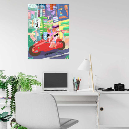 Kaneda Kei Motorcycle Tokyo Bike Akira Anime Manga Art Wall Art Print Poster