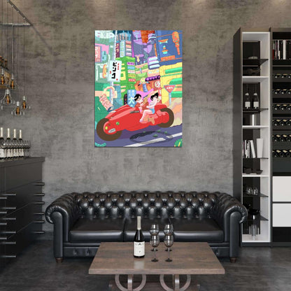 Kaneda Kei Motorcycle Tokyo Bike Akira Anime Manga Art Wall Art Print Poster