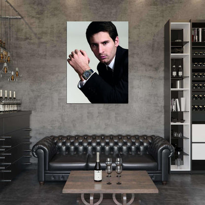 Lionel Messi Leo Hot Suit Portrait Handsome Football Soccer Wall Art Print Poster