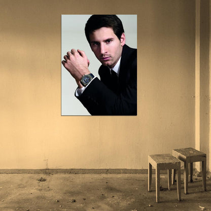 Lionel Messi Leo Hot Suit Portrait Handsome Football Soccer Wall Art Print Poster